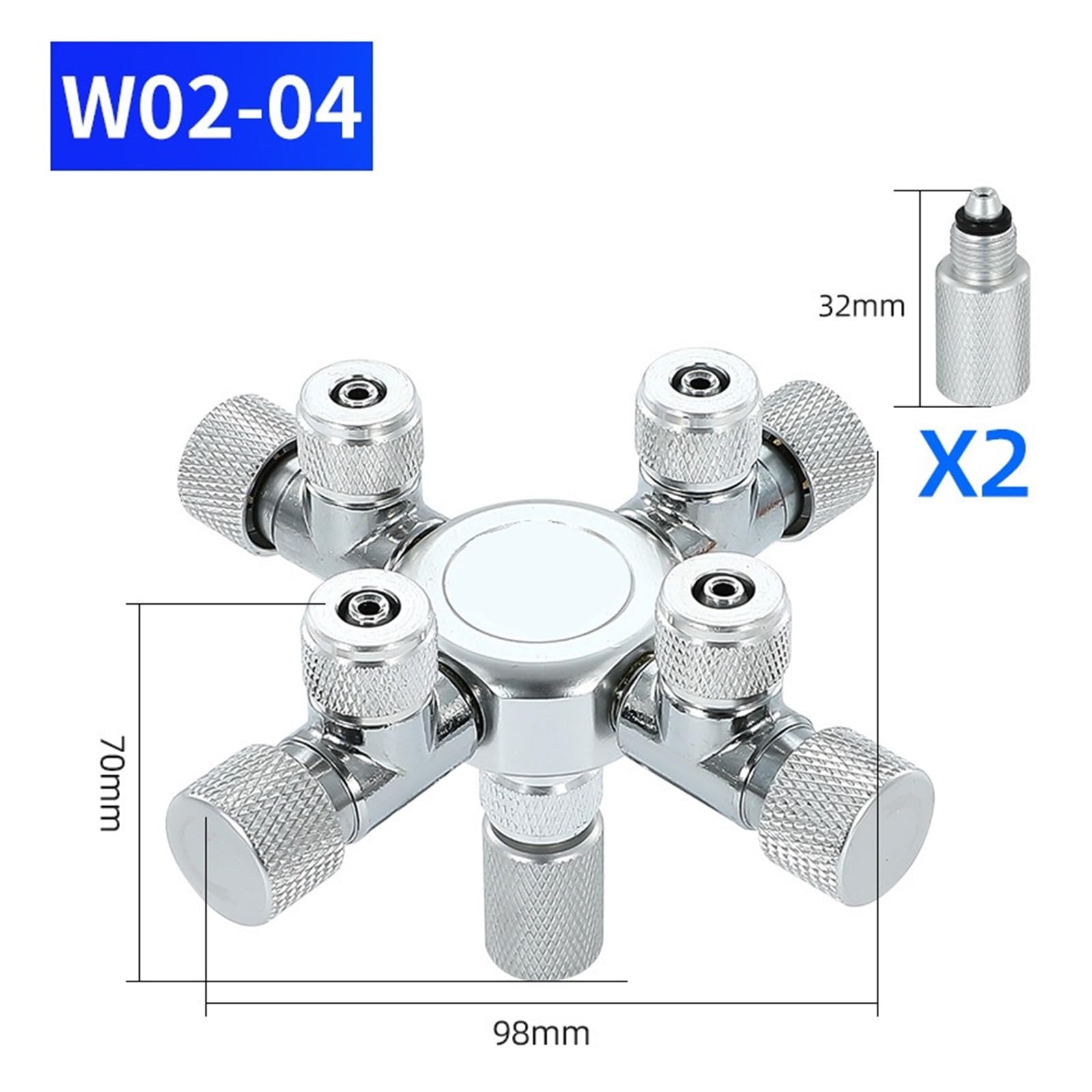Fish tank multi-channel CO2 splitter distributor metal aquarium CO2 regulator generator accessories CO2 splitter 2-6 channe(W02-04)