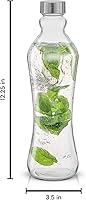 Vista 6 de JoyJolt Botellas de agua de vidrio, juego de 2 piezas, 32 onzas/1 litro, vidrio transparente con tapas de acero inoxidable, a prueba de fugas, ideal