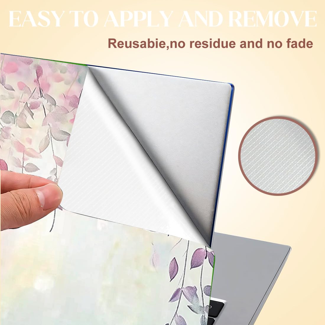 SUPERDANT Purple Flowers Laptop Skin Decal Branches and Vines Laptops Skin Sticker Notebook Protector 12 13 13.3 14 15 15.4 15.6 Inches Vinyl Cover Removable Waterproof Personalized Art Decal - Image 4