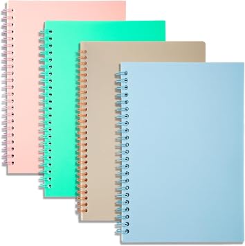 A5 Spiral Lined Notepad,4 Pack Spiral Notebook Wirebound Notebooks 80 Sheets160 Pages/Per Pack A5 Sketch Book Reporters Notepad for Office Travel School Drawing Multicolor