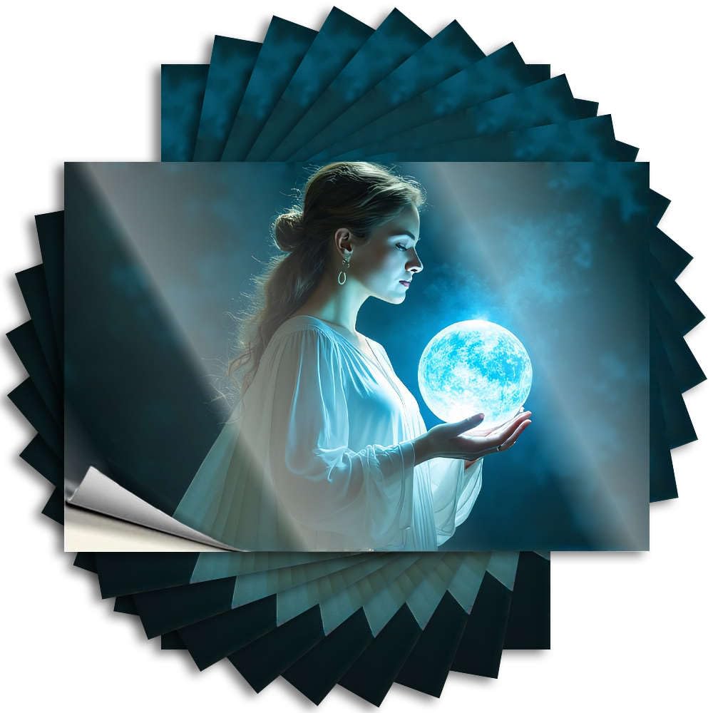 Funny Labels You Did It - Bumper Outdoor Vinyl A Woman in White Holds Glowing Orb.: Fade Resistant Family Car Stickers for Back Window(8X12CM-10Pcs)