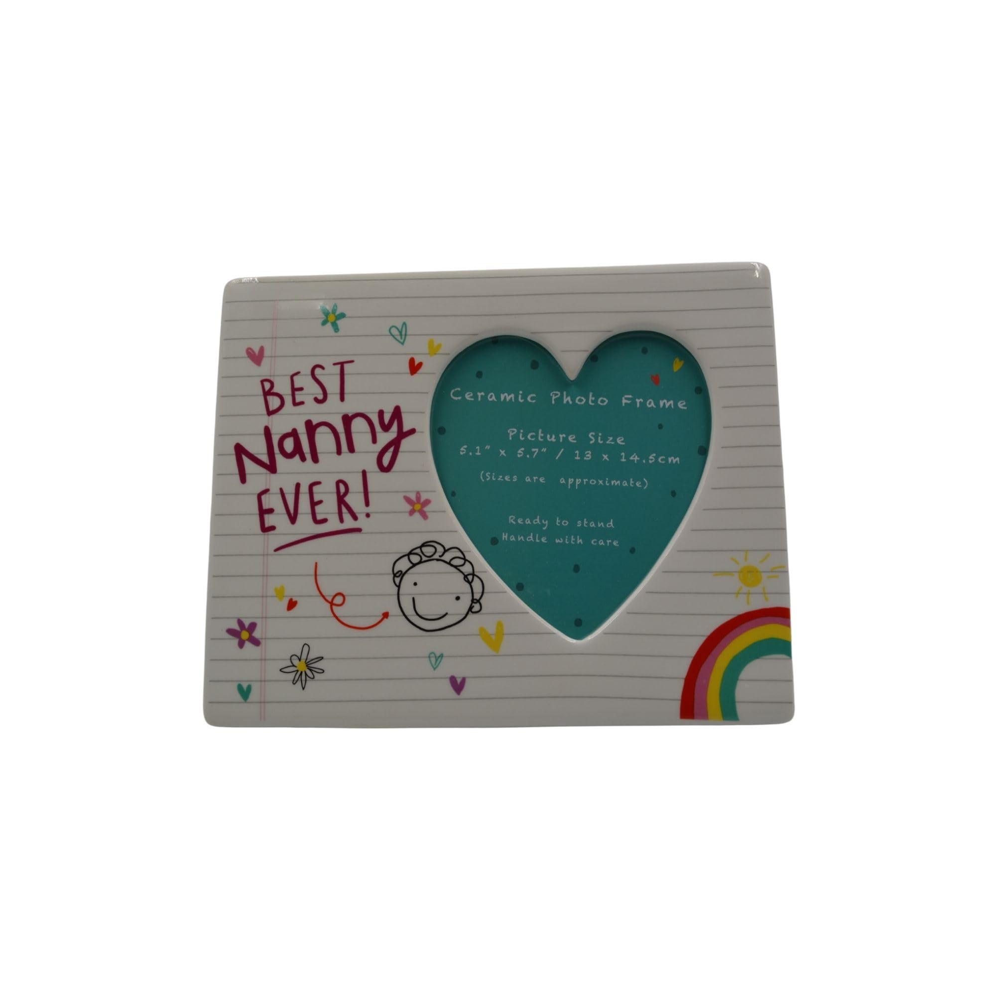 Hox White Scribbles Ceramic Photo Frame - Nanny