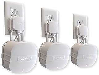 The Eero Genie for eero 6+, eero 6, and Mesh Wi-Fi: Wall Mount Outlet Holder Stand | Lowest Profile | Open Access | Multiple Install Options | Horizontal Outlets | Design Winner! (3-Pack)