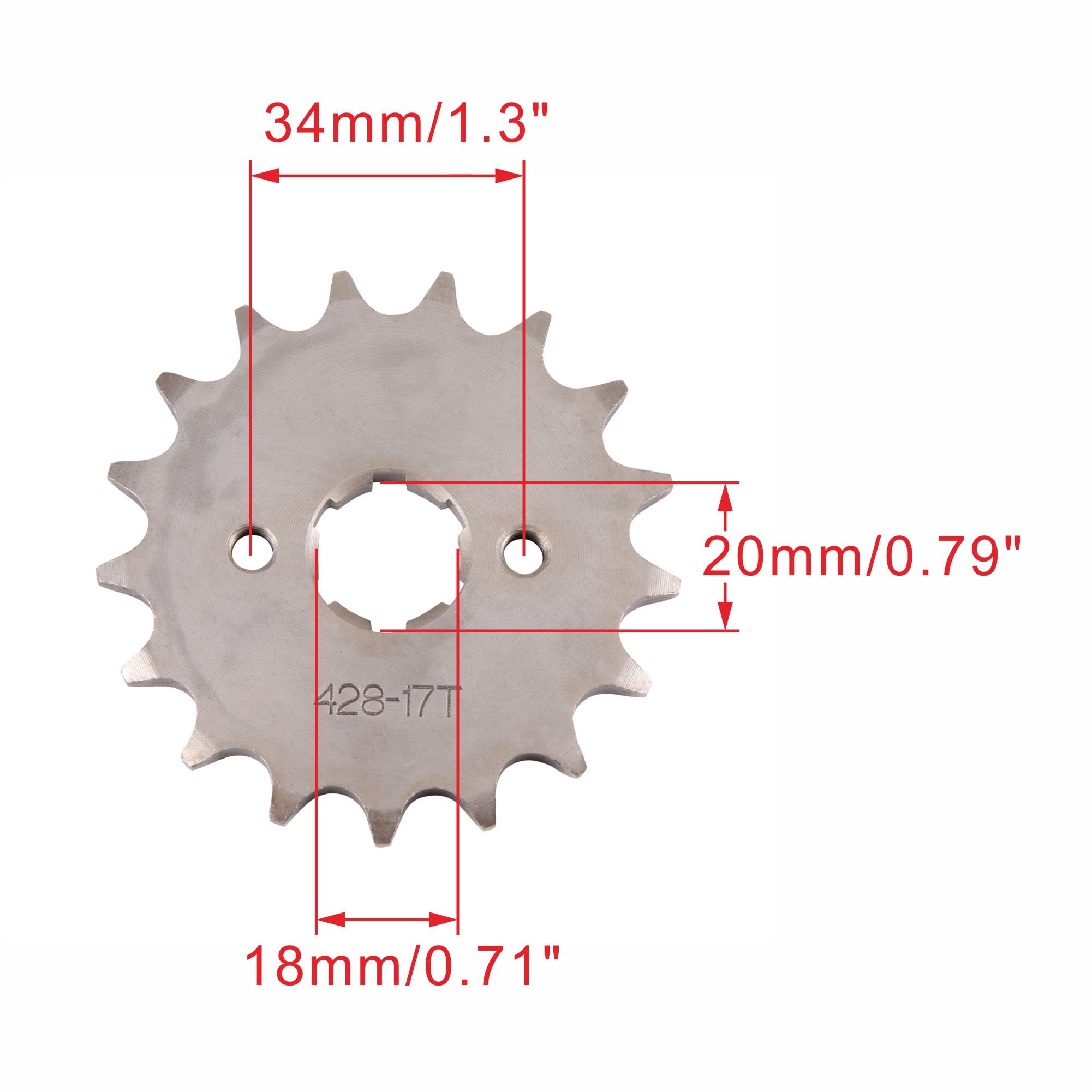 Pignon Avant 10 Dents Chaîne 420 Pour Dirt Bike 50-140cc - Arbre 17 Mm - Argent Et Gris - Haute Qualité Et Durable