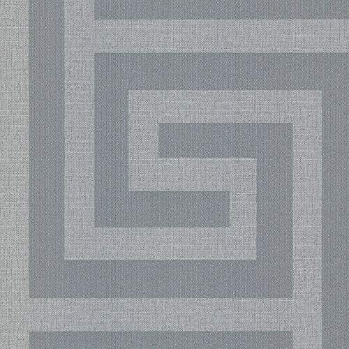 Image of Belgravia Wallpaper Giorgio Greek Key Soft Silver GB8109 Full Roll