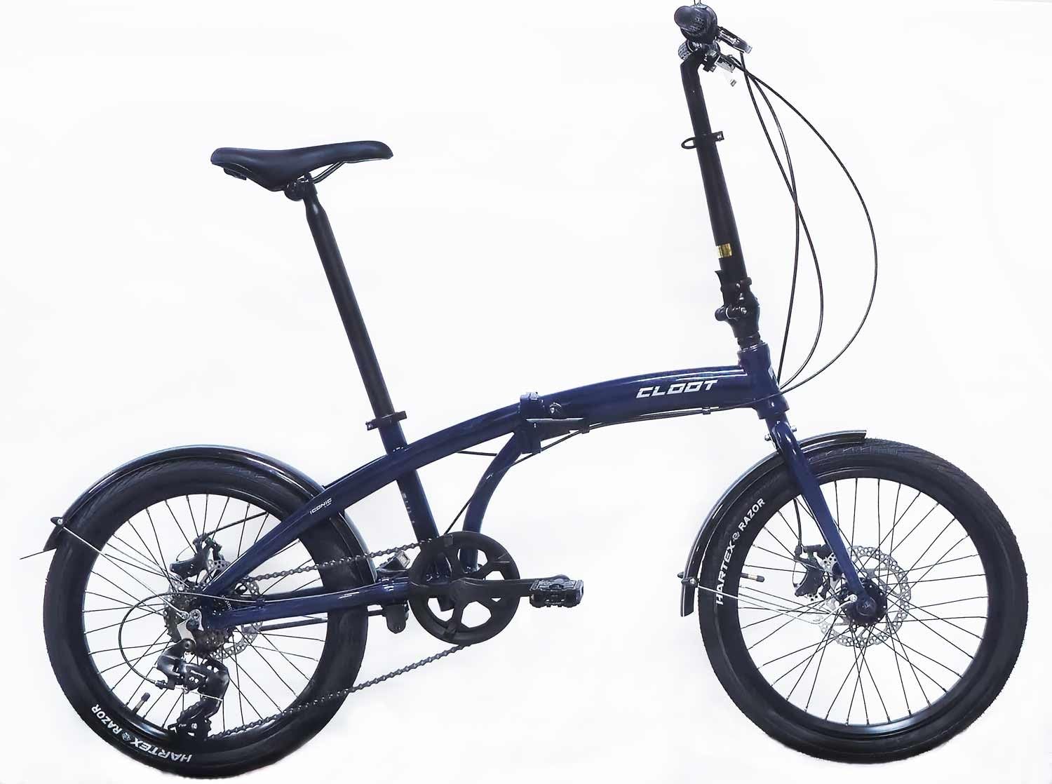 CLOOT Bicicletta Pieghevole Iconic Light Disc 20" Urbano Leggero 6 Velocità Telaio Alluminio Leggero Portatile Manubrio Telescopico Regolabile Sella Ergonomica Freni Disco Design Spagnolo uomo Donna