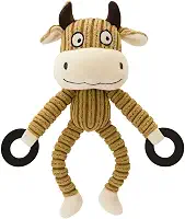 Pelúcia com Argola para Cachorro Brinquedo com Apito (Vaca Bege)