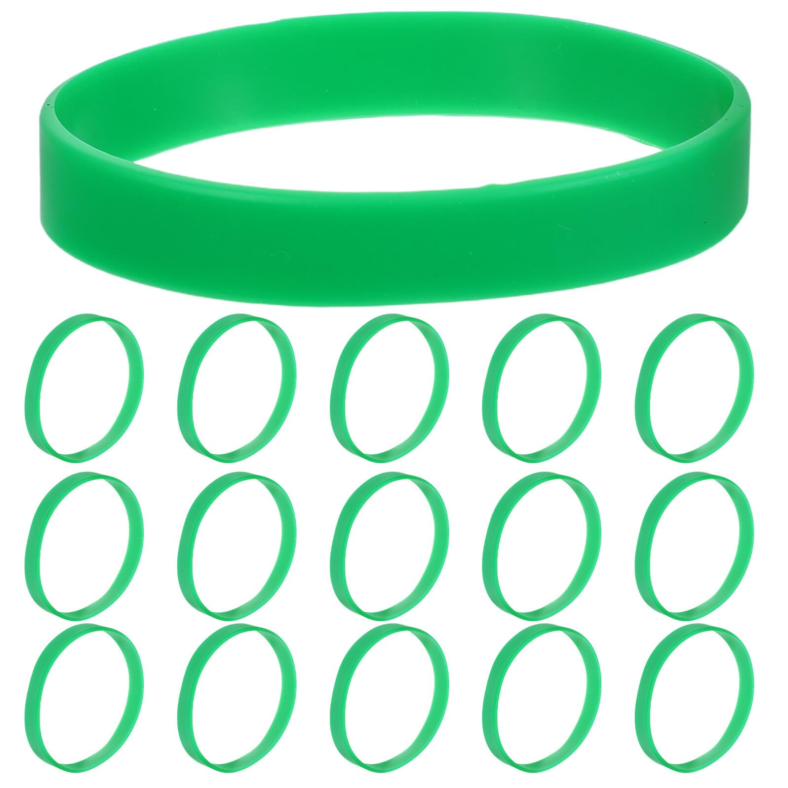 VILLCASE 100 Pezzi Braccialetti Sportivi in Silicone Verde Estensibile per Feste di San Patrizio, Braccialetti Identificativi Elastici Unisex per Eventi e Squadre Sportive