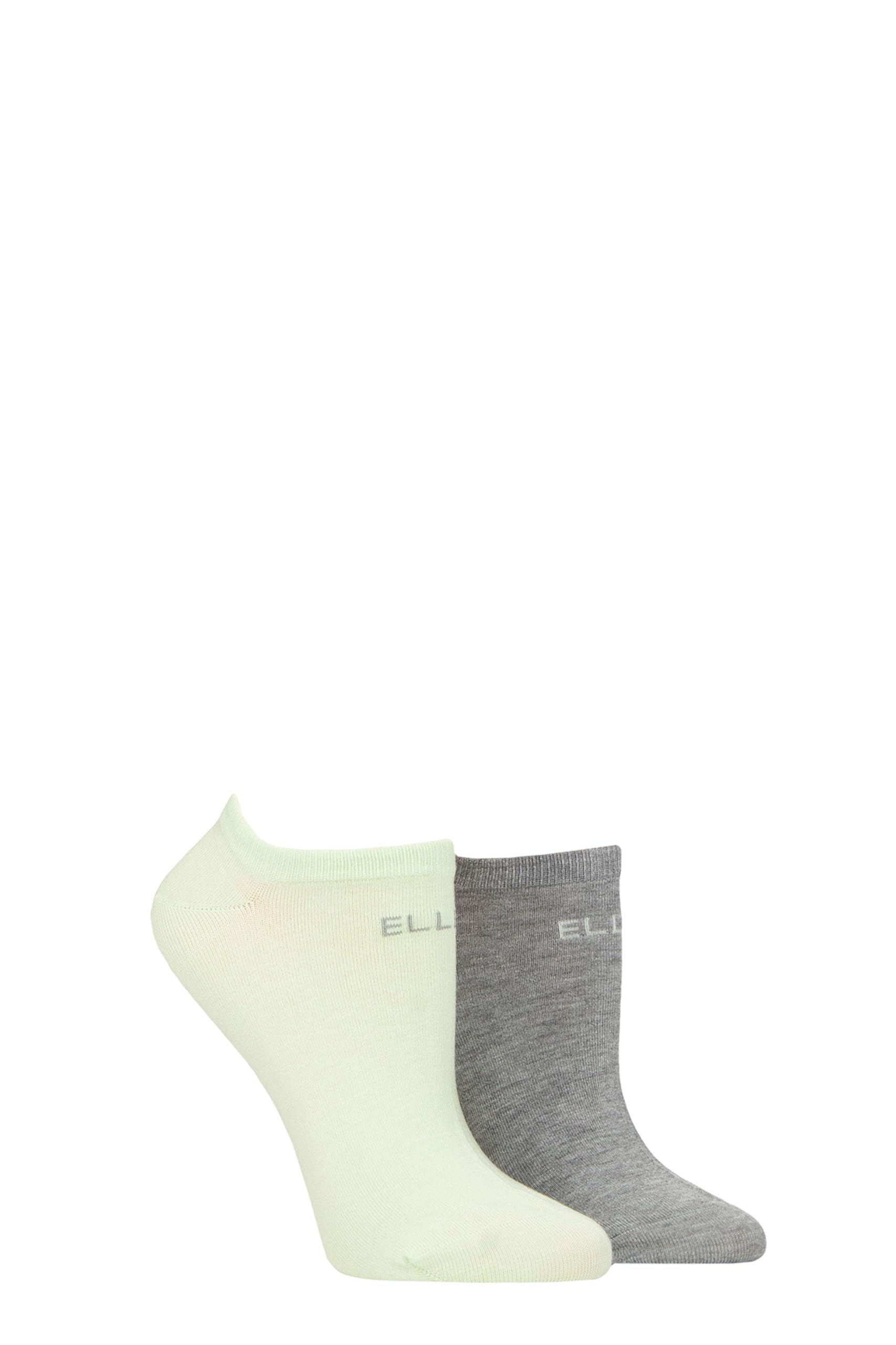 Elle Ladies No Show Socks -Plain Patterned and Striped Soft Breathable Bamboo Material in a Multipack of 2 Size 4-8 (UK, Numeric, 4, 8, Regular, Regular, Keylime Pie Plain)