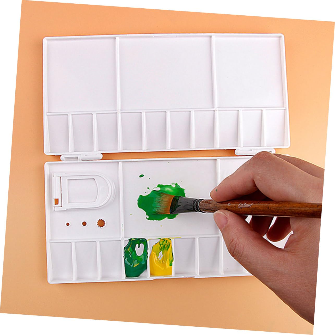 Operitacx 8piezas Caja De Pintura Plástica para Artistas Estuche De Pigmentos Acuarelables Compartimentos para Estudiantes y Amantes del Arte