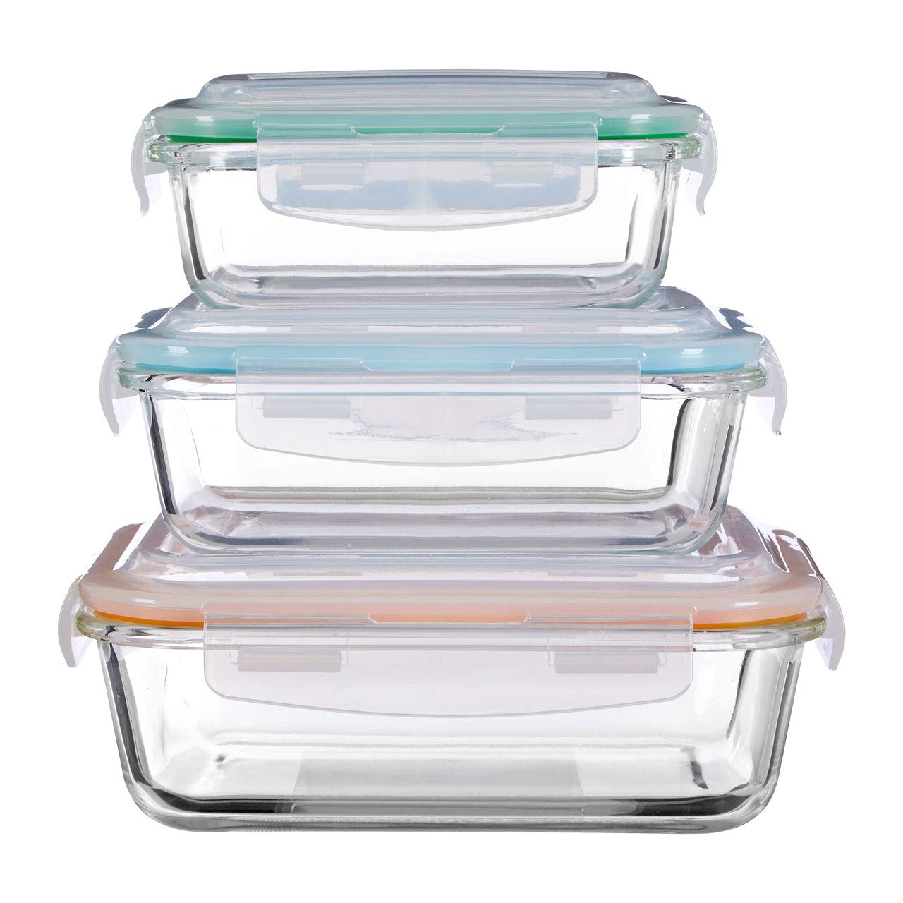 Premier Multi-Colour Housewares Freska Glass Containers, Set Of 3