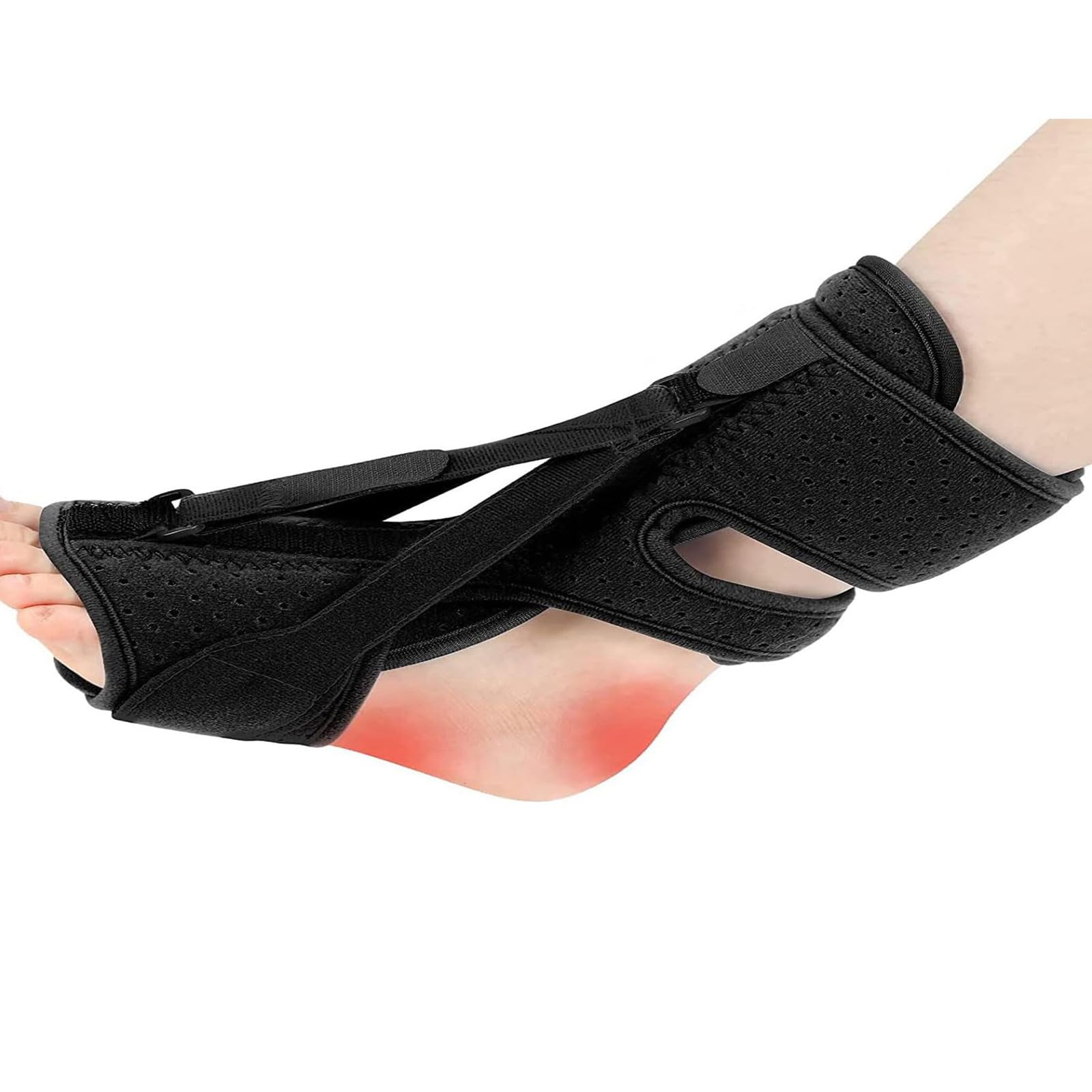 Photo 1 of Plantar Fasciitis Night Splint Sock with Massage Ball for Plantar Fasciitis Relief, Soft & Comfortable Foot Brace for Achilles Tendonitis Heal Spur Foot-drop Flat-arch for Women and Men, Medium-Black