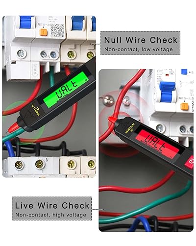 Miniatura 5 de Probador de voltaje de SUETTLA digital sin contacto detector de voltios con termómetro infrarrojo para HVAC industria automotriz electrodomésticos