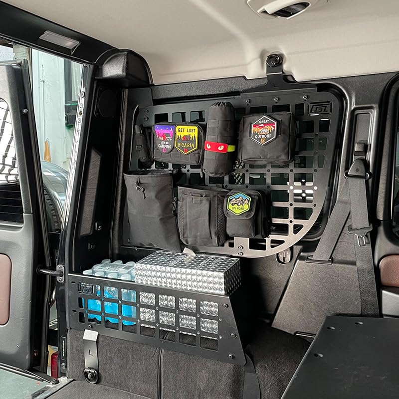 DIYUCAR Kofferraum Organizer Für Mercedes G-Klasse W463 | Linke Seitenablage Aluminium | 2004-2018
