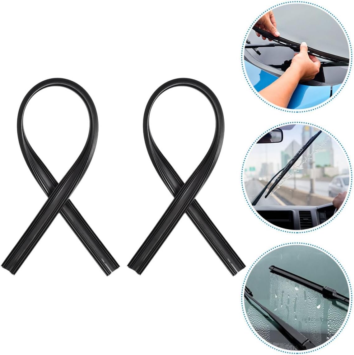 GLEAVI 10pcs Replacement Wiper Blades Windshield Wiper Strips for Cars Easy Install
