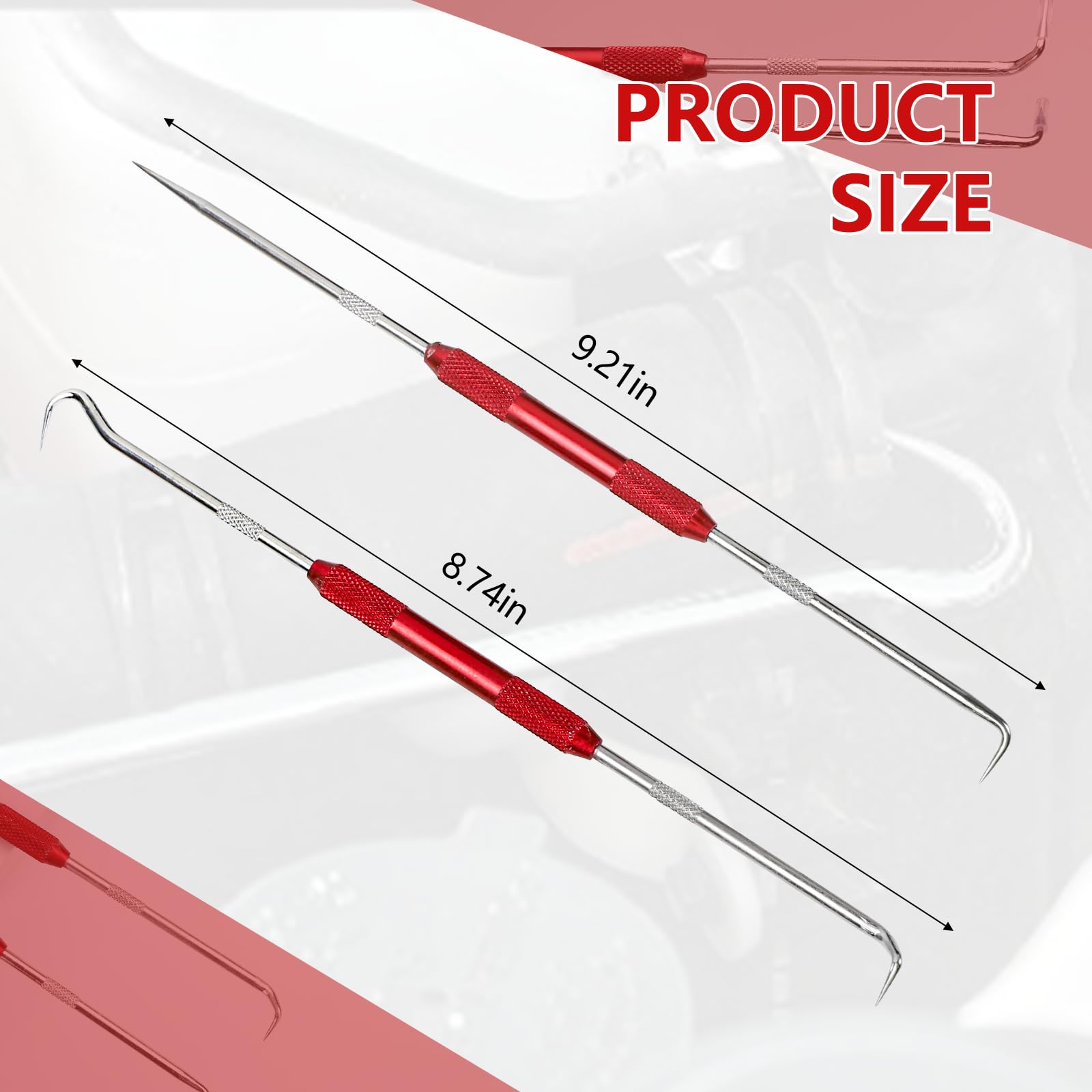 Wogomz 2PCS Hook and Pick Set Puller Remover, Car Oil Seal O-Ring Seal Gasket Precision Hooks Puller Remover, Double Pointed Oil Seal Driver O-Ring Hooks Tool Set for Most Cars