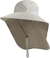 Vista 11 de Sombrero de sol para exteriores para hombre con protección UPF 50+, gorra de safari de ala ancha, sombrero de pesca con solapa para el cuello