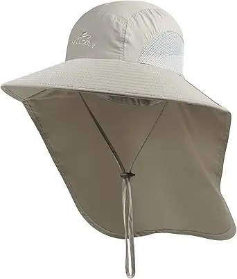 Outdoor Sun Hat for Men with 50+ UPF Protection Safari Cap Wide Brim Fishing Hat with Neck Flap, for Dad…