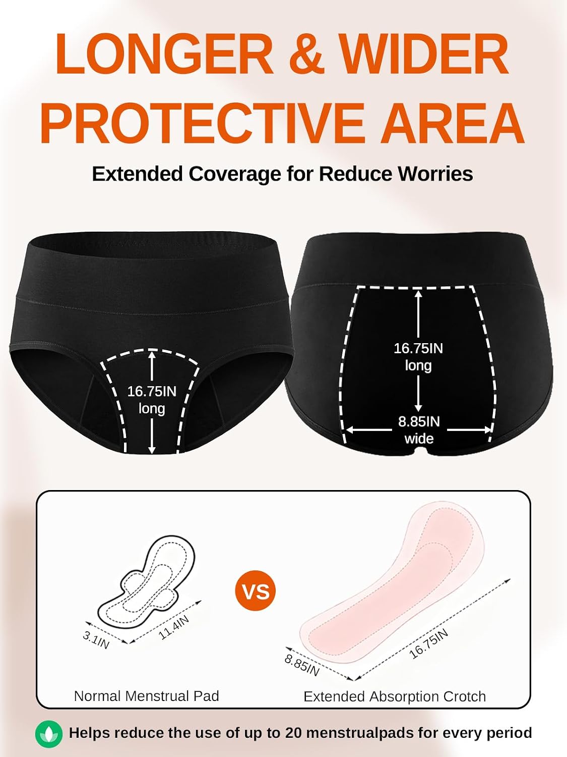 ACEJUNE Period Underwear for Women Cotton Leakproof Briefs - 4 Pack
