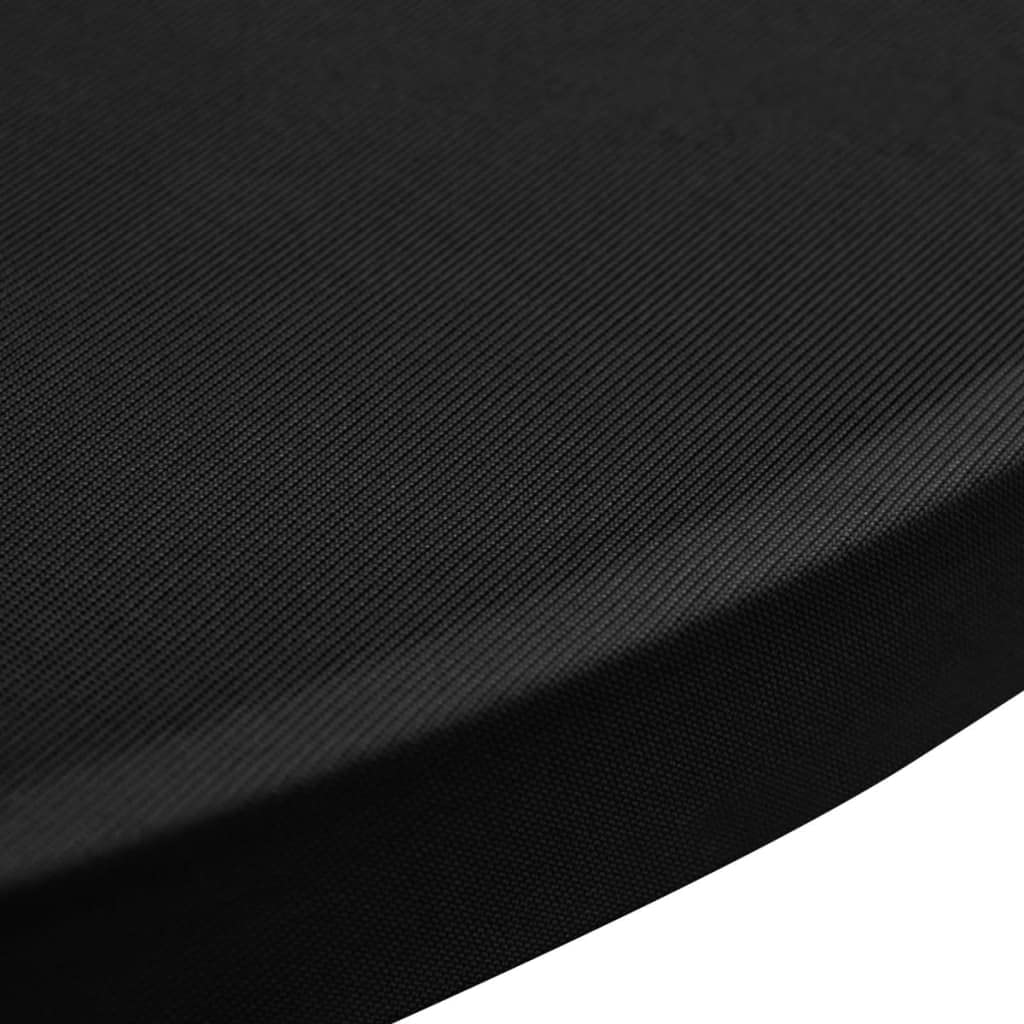 2 x schwarze Tischhusse für Stehtisch Ø60 cm, elastischer Stretchbezug aus Polyester und Spandex, rutschfeste Schutzhuelle für Bankett, Hochzeit und Esszimmer, waschbar bis 40 °C