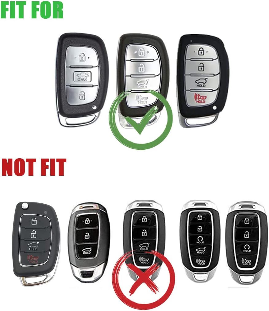Zinc Alloy Smart Car Key Fob Case Cover for Hyundai Elantra Ioniq Sonata Tucson Elantra GT Smart With Keychain