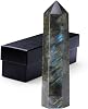 ZHIYUXI 4 Labradorite Crystals and Healing Stones Gemstones 1 Pc Large Hexagonal Pointed Crystal Wand Tower Gifts for Women Men Reiki Energy Balancing Meditation