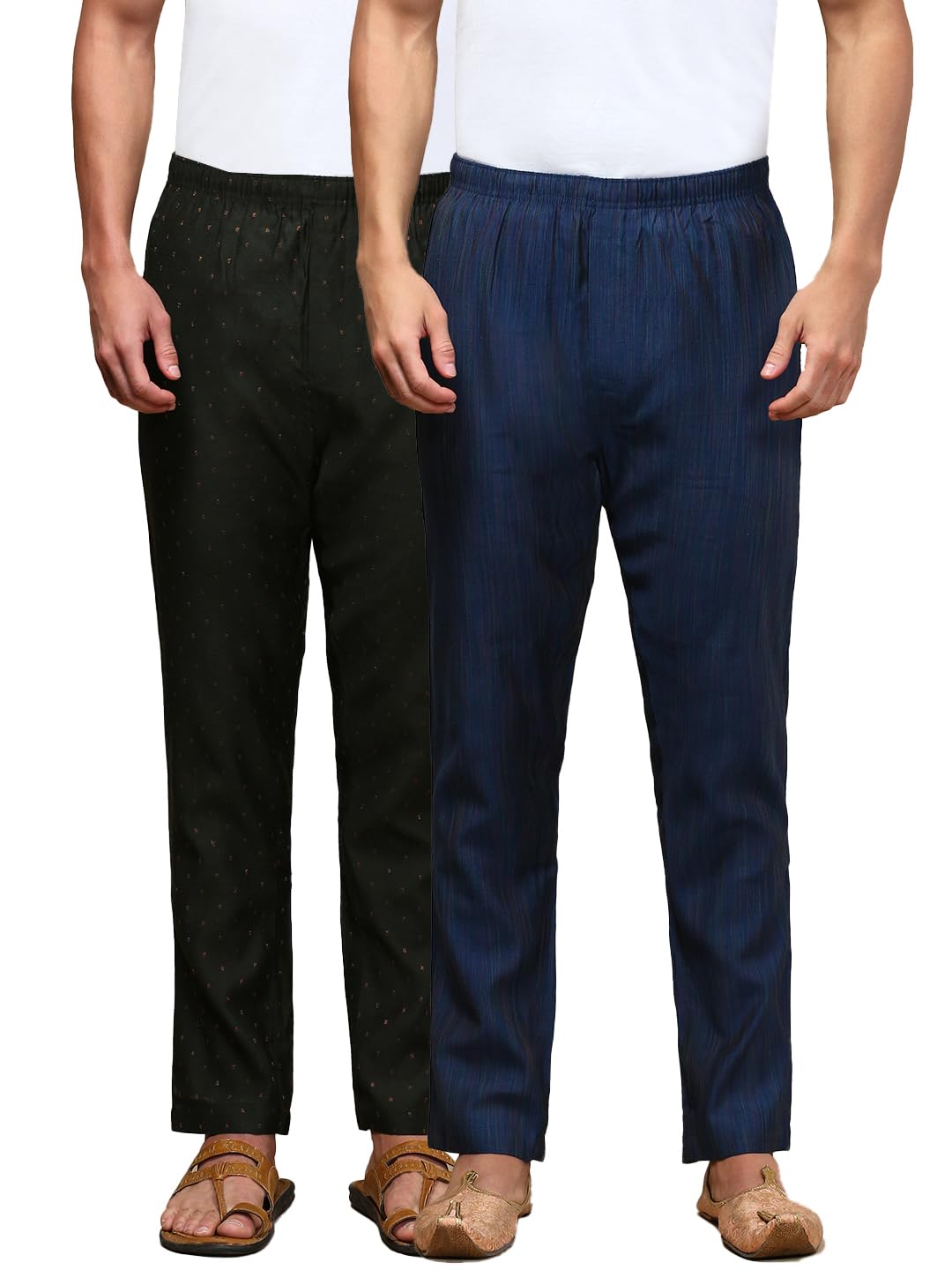 white heart Men's Printed Viscose Blend Pyjama Pack of 2 Elastic Waist Side Pockets Classic Design for Ultimate Comfort-picture-36