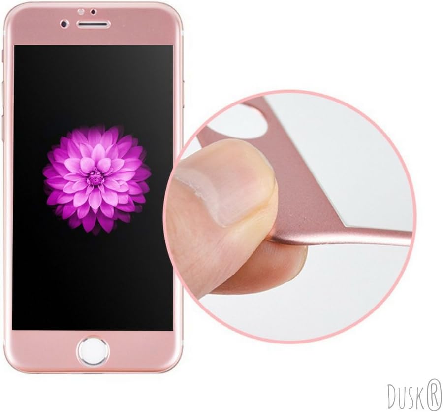 Dusk® Tempered Glass Full Coverage Screen Protector for Apple iPhone 6 / 6S PLUS 3D Curved Carbon Fibre For Maximum Protection 9H Hardness (6 PLUS) (ROSE GOLD)