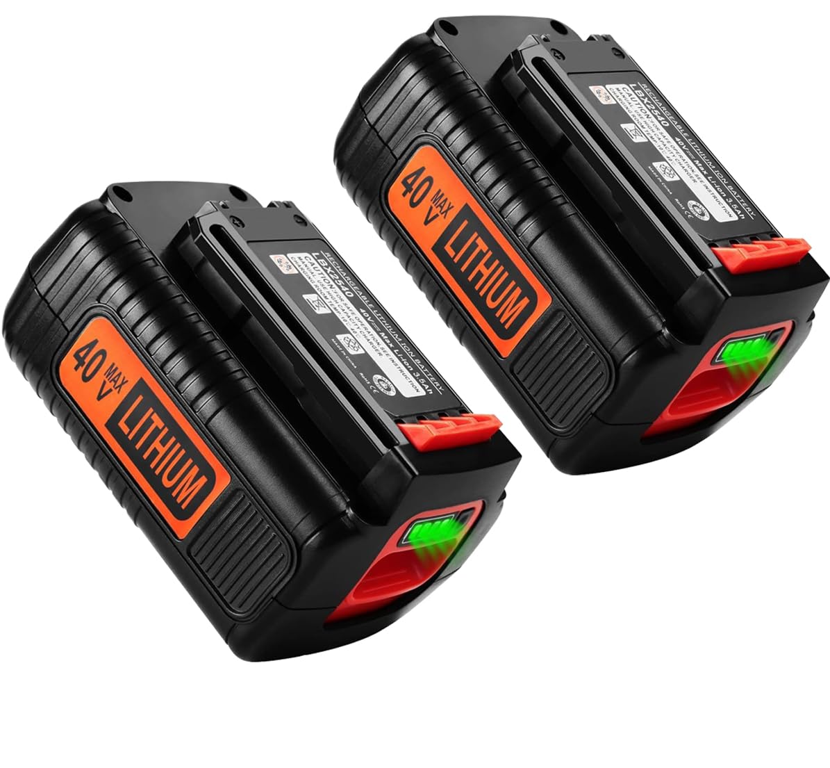 Batería de 40V para Black and Decker LBXR36 de litio y 2000 mAh en pack de 2 unidades para jardín 8