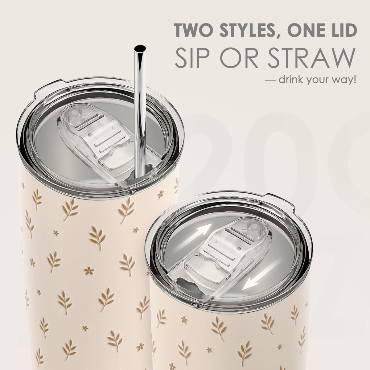 SANDJEST Botanical Tumbler 20oz, Stainless Steel Travel Cup with Lid, Insulated Coffee Mug, Botanical Gifts for Women Girls Friends Sisters on Birthday Christmas - Image 5