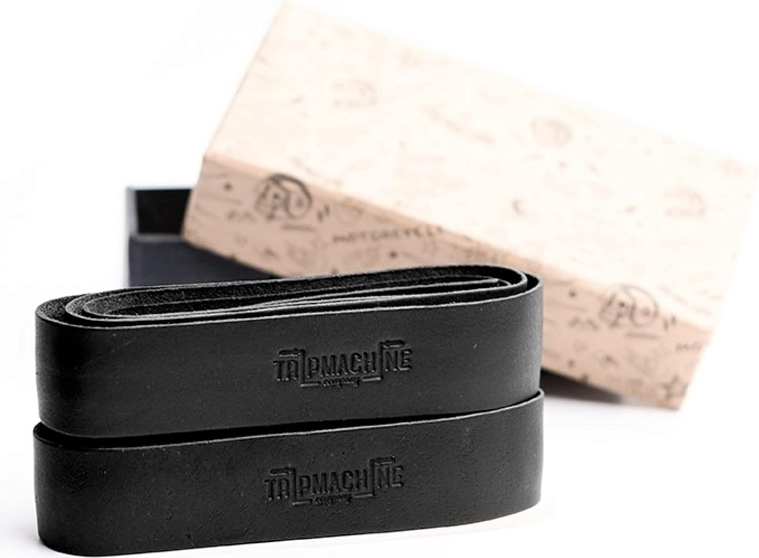 Trip Machine Company Motorcycle Handlebar Leather Grip Wrap Covers – Universal Throttle Grip Covers with Double Sided Adhesive Tape – Anti-Slip Bike Handle Accessories