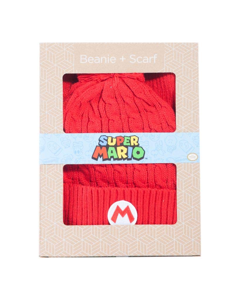Difuzed Set berretto + sciarpa, Rosso, Unico Unisex Bambino