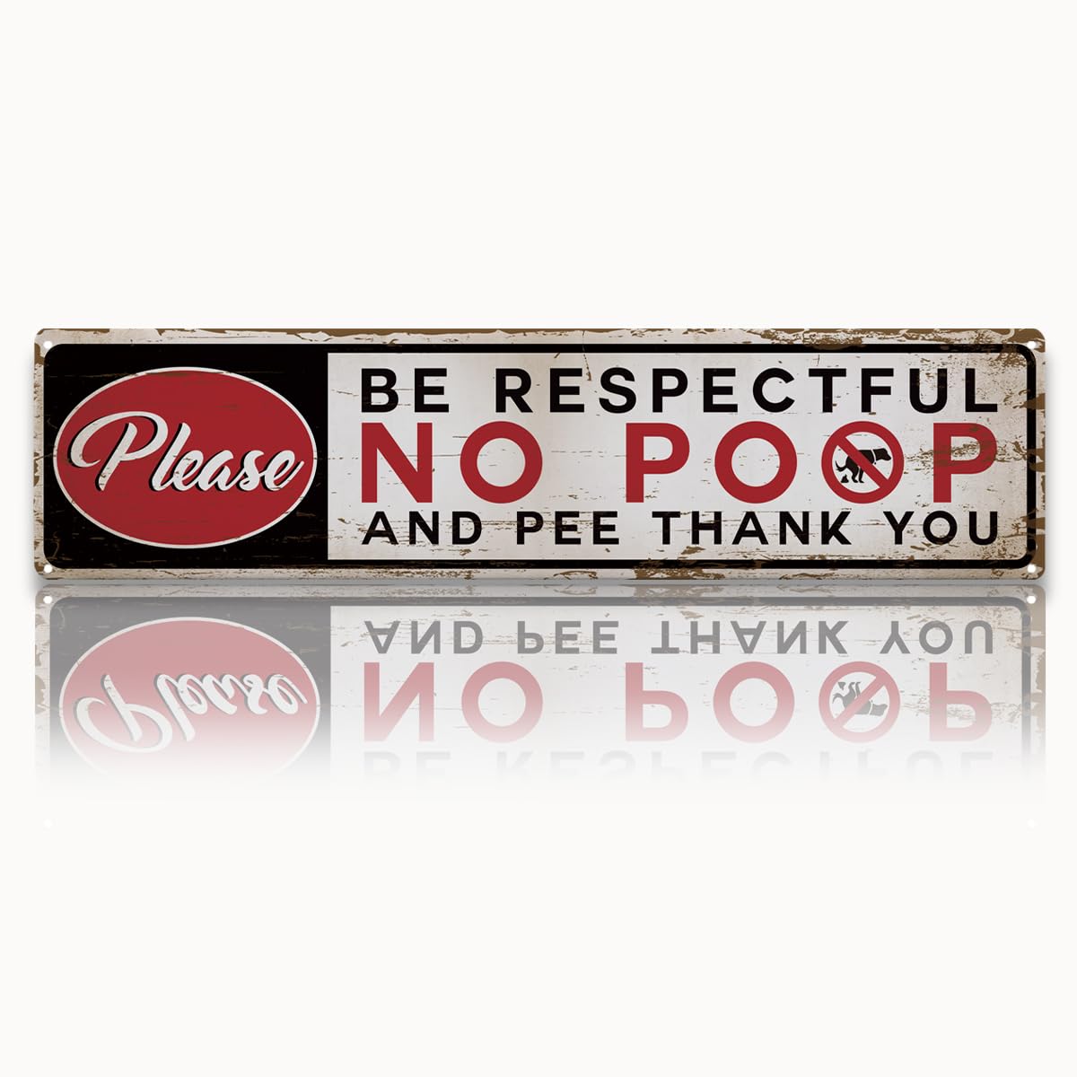peiyeety Vintage Metal Tin Sign No Poop Retro Street Sign, Rustic Wall Decor for Home, Dog Lover, Man Cave, Garage, Kitchen, Office, Farmhouse, Patio, Garden, Porch, 4 * 16 inch