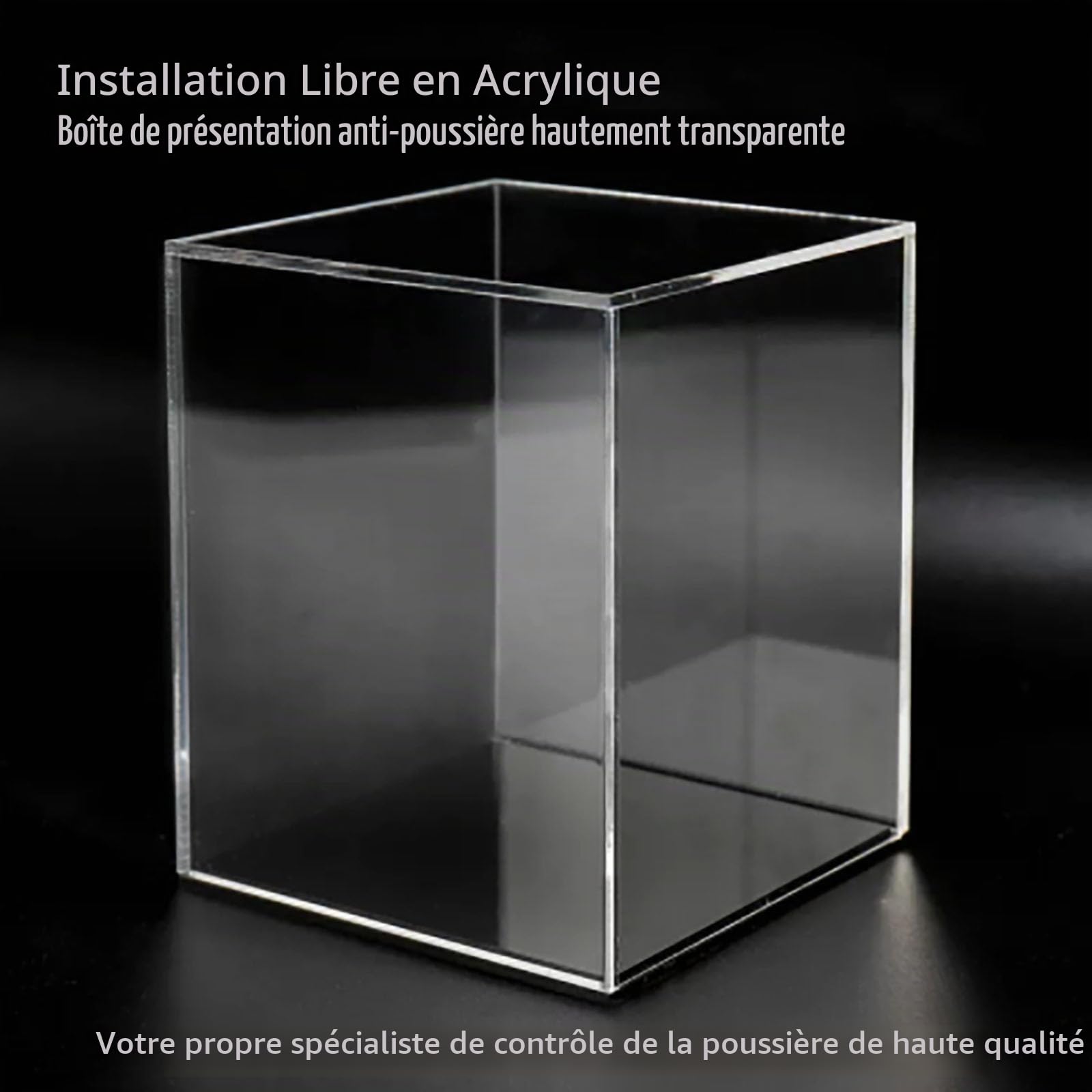 Vitrine en acrylique pour Lego 21061 Notre Dame de Paris, compatible avec 21061, vitrine transparente anti-poussière (kit modèle non inclus) (noir 2 mm)