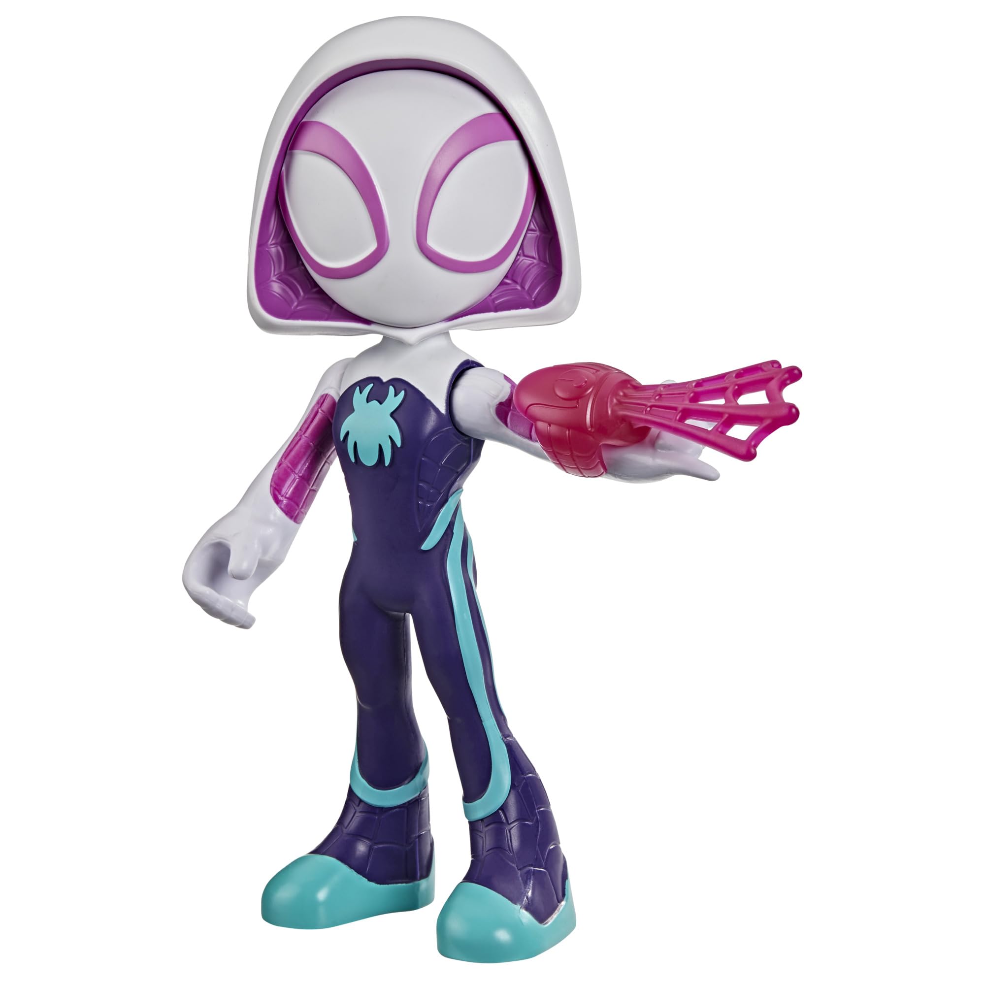 Marvel Spidey and His Amazing Friends Supersized Ghost-Spider 22.5-cm Action Figure, Preschool Toys, Super Hero Toys for 3-Year-Old Boys and Girls and Up, Purple