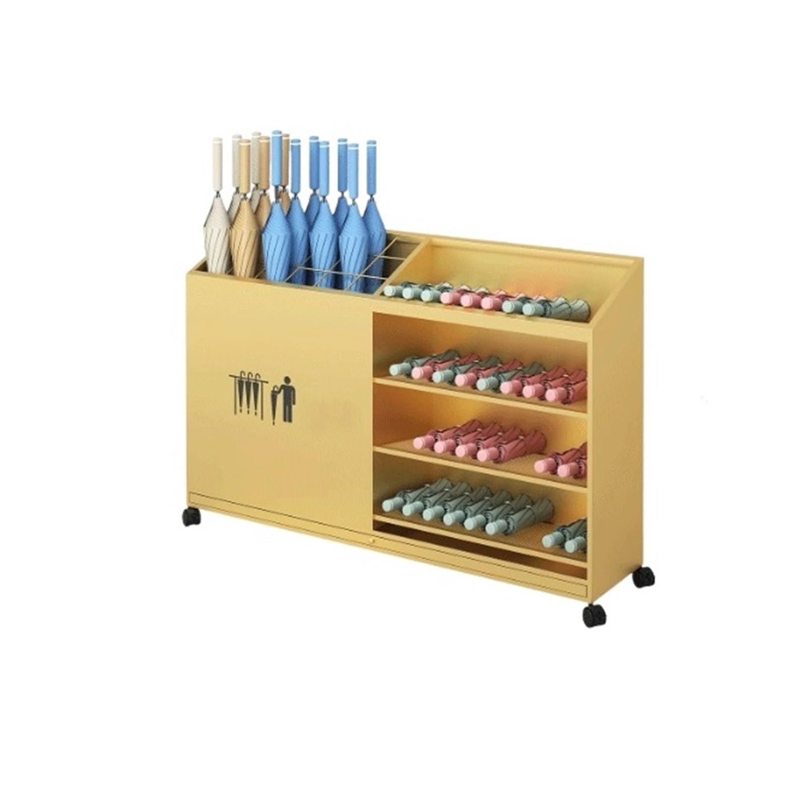 SONGYL-20249 Umbrella Stand Umbrella Stands For Hotel Lobbies, Businesses, Classrooms, And Office Entrances, With A Large Capacity Entryway(Gold,Medium)