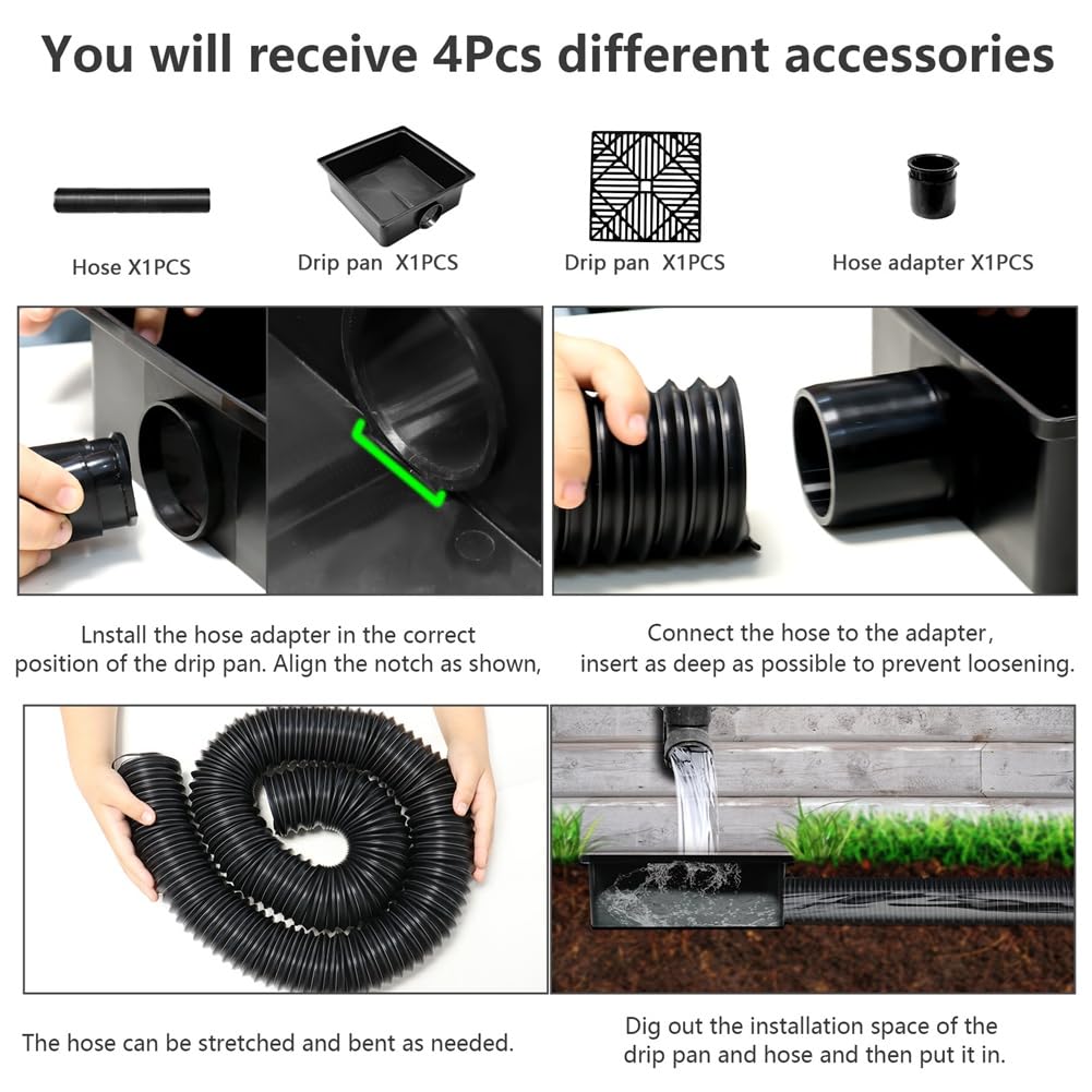 Loufy Catch Basin Downspout Flexible Extension Storm Drain Catch Basin de drenaje Adaptador de drenaje para patio