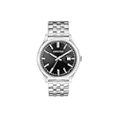 by Bulova Men's Dress 3-Hand Date Quartz Watch, Stainless Steel, Coin Edge Bezel, 41mm