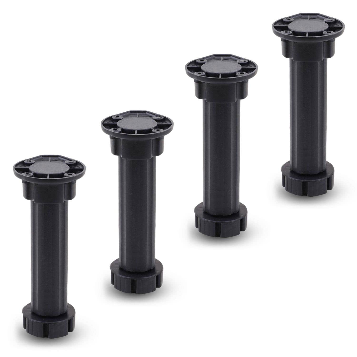 Badem10 Mobilya Dolap Ünite Tezgah Ayağı Ayarlanabilir 12 cm Siyah Denge Ayak (4 ADET)