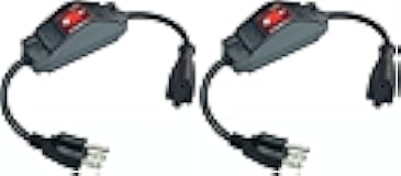 Black 3 Prong Extension Cord with Waterproof Switch，14AWG Heavy Duty Short Extension Cord with RED LED On Off Switch (Pack of 2)