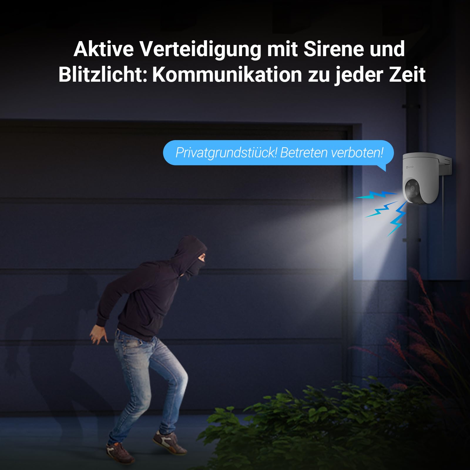 EZVIZ 2K PoE Überwachungskamera Aussen, 360° PTZ Kamera Outdoor, Auto-Tracking, AI-Erkennung, 20m Farbnachtsicht, Wetterfest, Zwei-Wege-Audio, Einfache Montage, Kompatibel mit Alexa, H8c PoE
