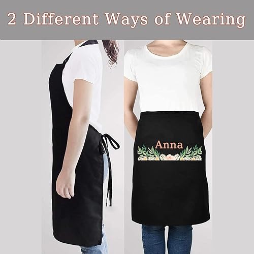 Miniatura 4 de BeautyWill Delantal personalizado con foto Diseño personalizado Nombre Texto Imagen Delantal de Chef Delantal de cocina impermeable