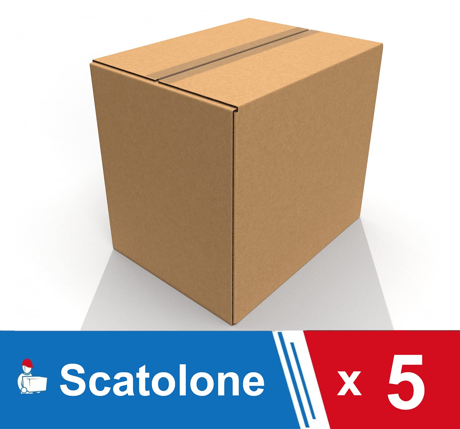 IMBALLAGGI 2000 - Scatole Trasloco a Onda Singola 39x29x35, Pack da 5 Scatole Cartone Resistenti e Durevoli, Scatoloni per Trasloco e Spedizioni - Cartoni per Traslochi, Imballaggio e Deposito