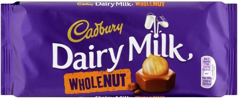 Dairy Milk Chocolate Whole Nut Bar (120g)