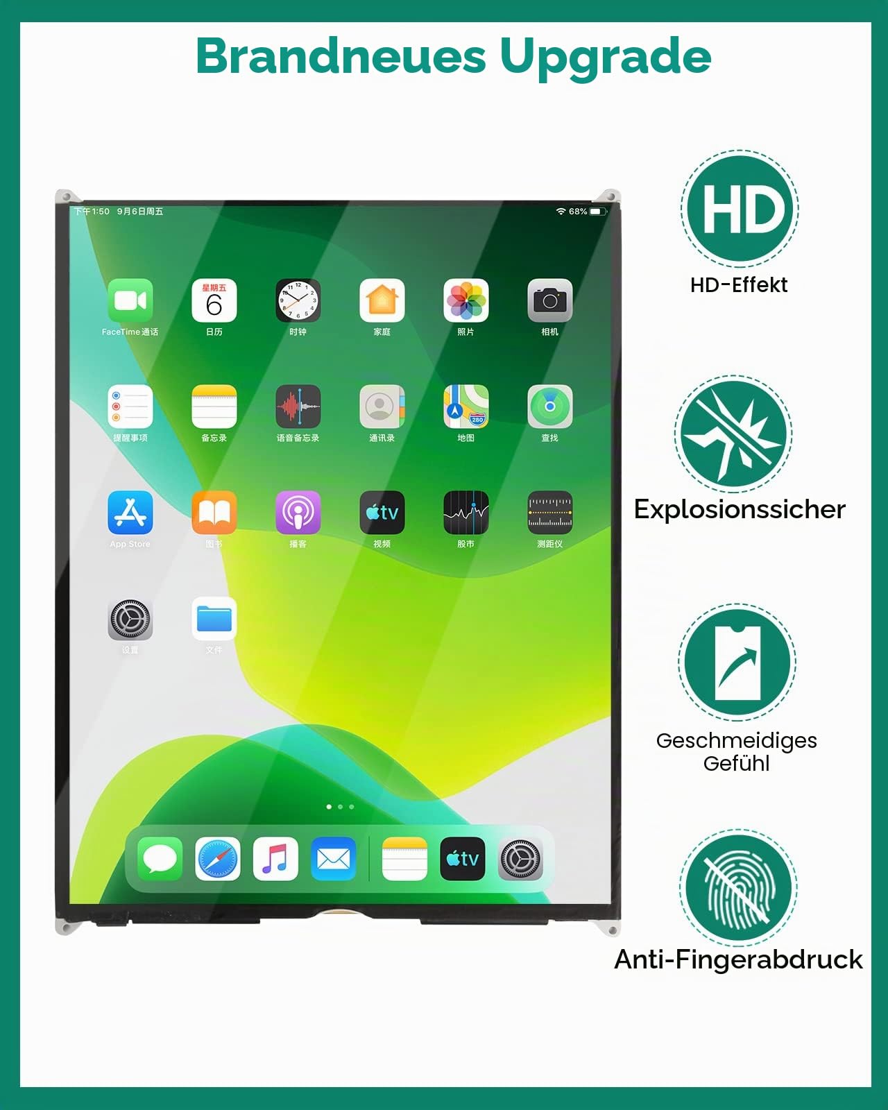 Für iPad 10.2 2019 2020 2021 LCD Display 7. 8. 9. Gen A2197 A2200 A2198 A2232 A2428, A2429, A2270, A2430 A2602, A2603, A2604, A2605 Bildschirm Ersatz mit Reparatursatz (Schwarz)