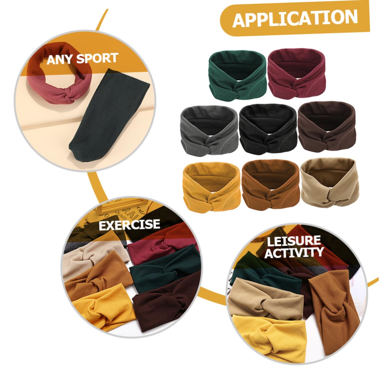 FRCOLOR 16 Pz Per Fasce Sportive Fasce Elastiche Per Larghe Elastica Con Nodo Per Il Sudore Allungamento Ampio Donne Cotone Yoga Fitness Testa a Croce