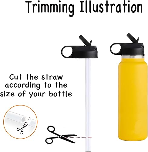 Miniatura 4 de 11 popotes de repuesto Miracredo para botella de boca ancha Hydro Flask, con tapa de popote Hydro Flask, apto para Thermoflask, popotes para boca