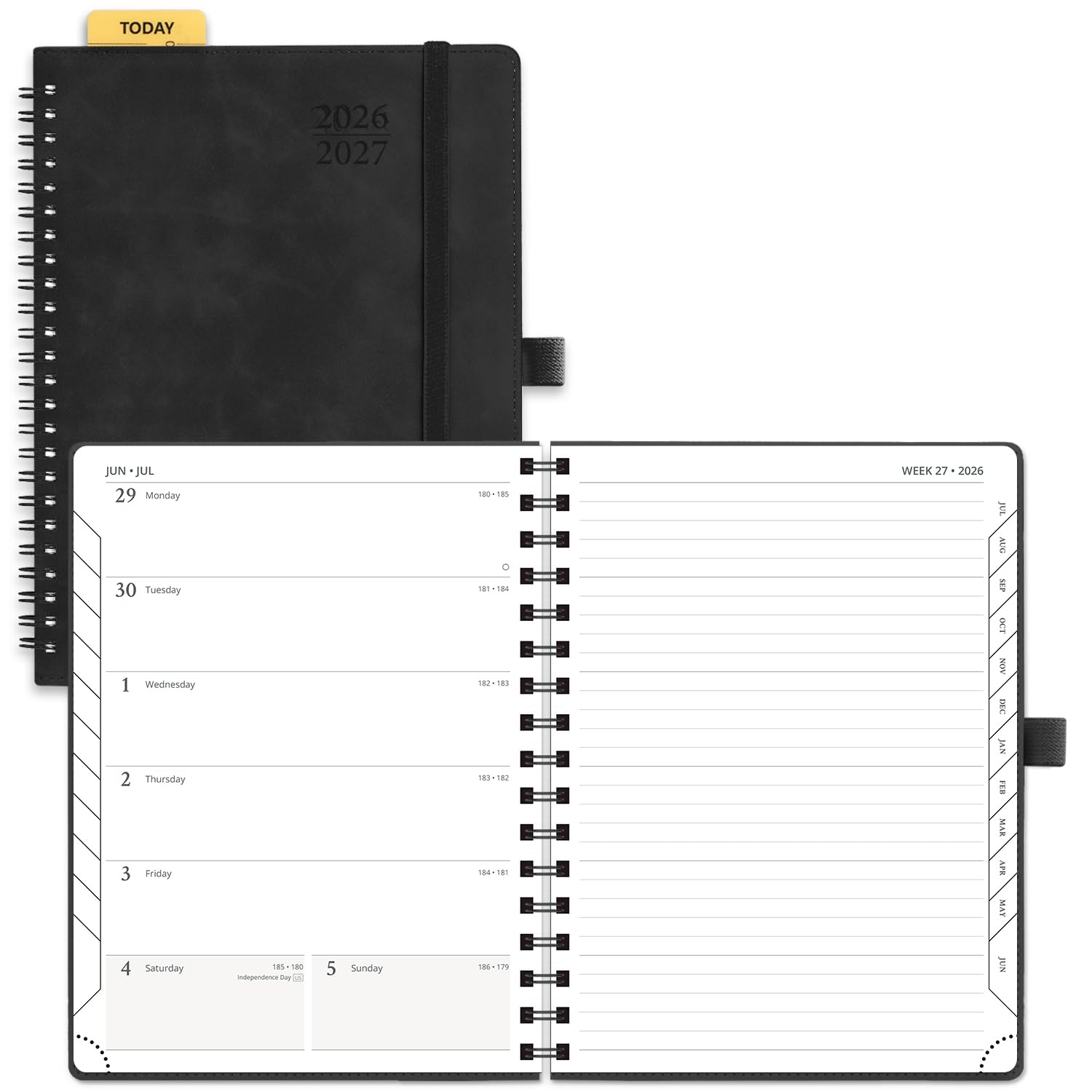 POPRUN Weekly Planner 2026-2027, 6.5" x 8.5", Academic Calendar Notebook — image 1