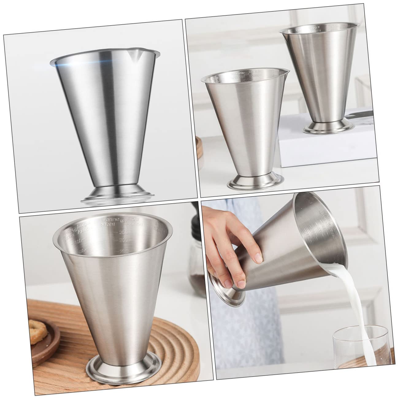 Taza Medidora Inoxidable con de Medición Utensilio de Cocina Práctico y Resistente para Arroz y para Uso Diario