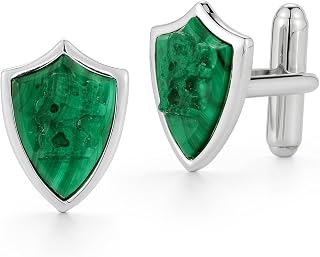 MATEO New York Carved Lion Malachite Cufflinks